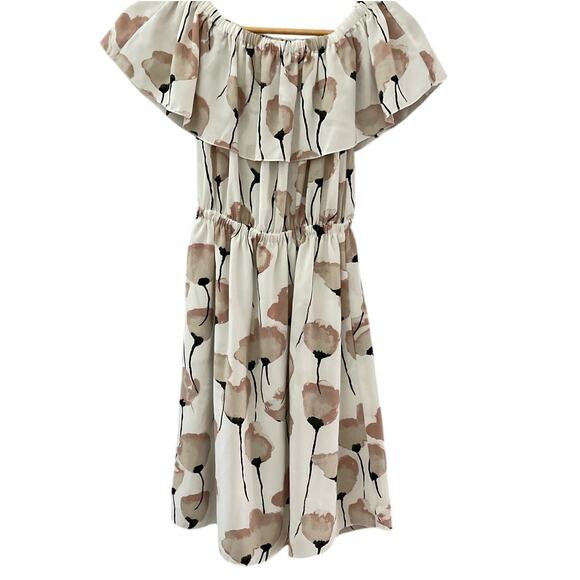 Aritzia‎ Wilfred Off-The-Shoulder Hosta Dress in Oak/Prima Floral Size XXS - Picture 2 of 10